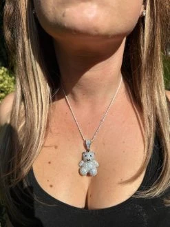 MOISSANITE Real 925 Silver / Gold Iced 3D Teddy Bear Pendant Hip Hop Necklace 25 MOISSANITE Real 925 Silver / Gold Iced 3D Teddy Bear Pendant Hip Hop Necklace -Harlem Bling Shop harlembling moissanite real 925 silver gold iced 3d teddy bear pendant hip hop necklace 26169.1696386050