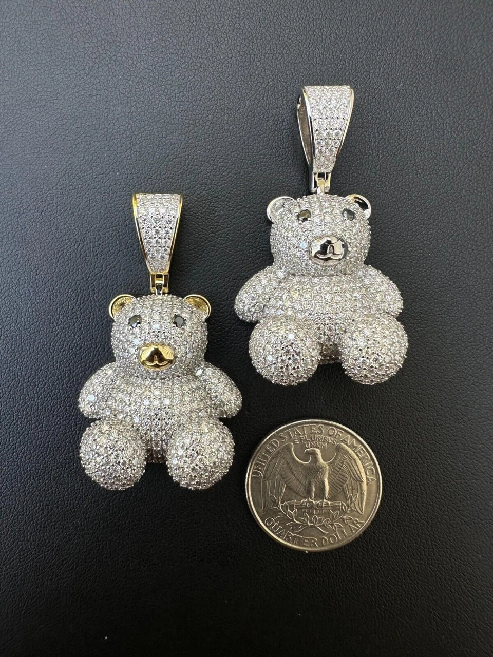MOISSANITE Real 925 Silver / Gold Iced 3D Teddy Bear Pendant Hip Hop Necklace 9 MOISSANITE Real 925 Silver / Gold Iced 3D Teddy Bear Pendant Hip Hop Necklace - Image 7