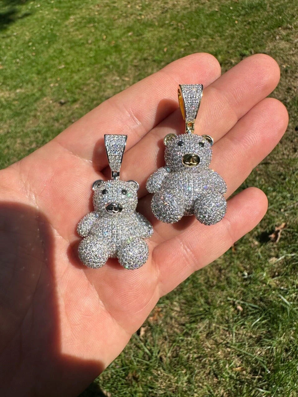 MOISSANITE Real 925 Silver / Gold Iced 3D Teddy Bear Pendant Hip Hop Necklace 16 MOISSANITE Real 925 Silver / Gold Iced 3D Teddy Bear Pendant Hip Hop Necklace - Image 14