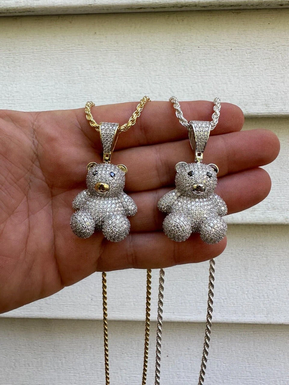 MOISSANITE Real 925 Silver / Gold Iced 3D Teddy Bear Pendant Hip Hop Necklace 20 MOISSANITE Real 925 Silver / Gold Iced 3D Teddy Bear Pendant Hip Hop Necklace - Image 18