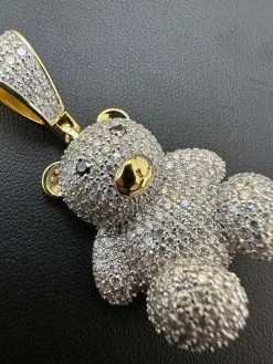 MOISSANITE Real 925 Silver / Gold Iced 3D Teddy Bear Pendant Hip Hop Necklace 26 MOISSANITE Real 925 Silver / Gold Iced 3D Teddy Bear Pendant Hip Hop Necklace -Harlem Bling Shop harlembling moissanite real 925 silver gold iced 3d teddy bear pendant hip hop necklace 78180.1696385993