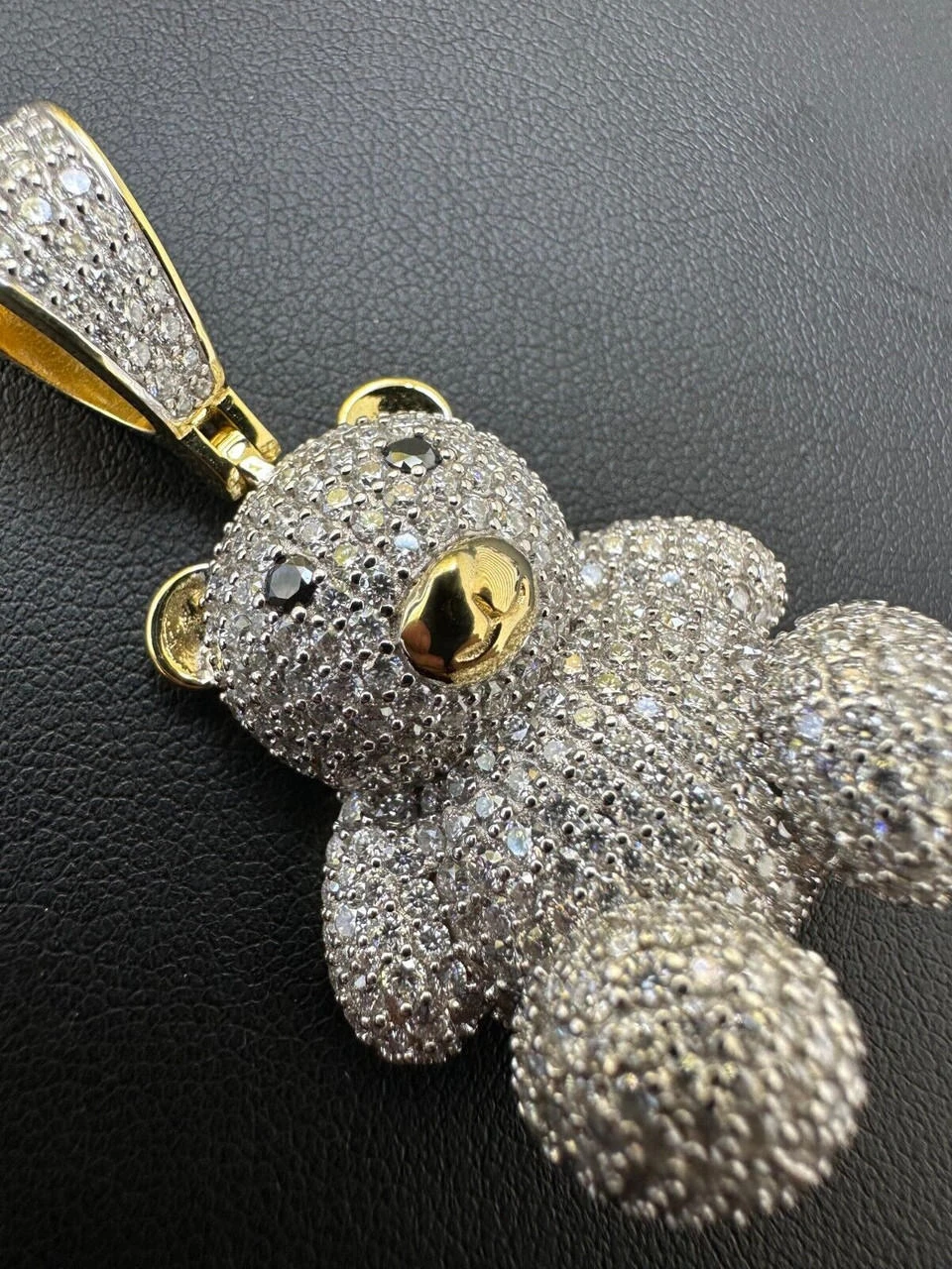 MOISSANITE Real 925 Silver / Gold Iced 3D Teddy Bear Pendant Hip Hop Necklace 7 MOISSANITE Real 925 Silver / Gold Iced 3D Teddy Bear Pendant Hip Hop Necklace - Image 5
