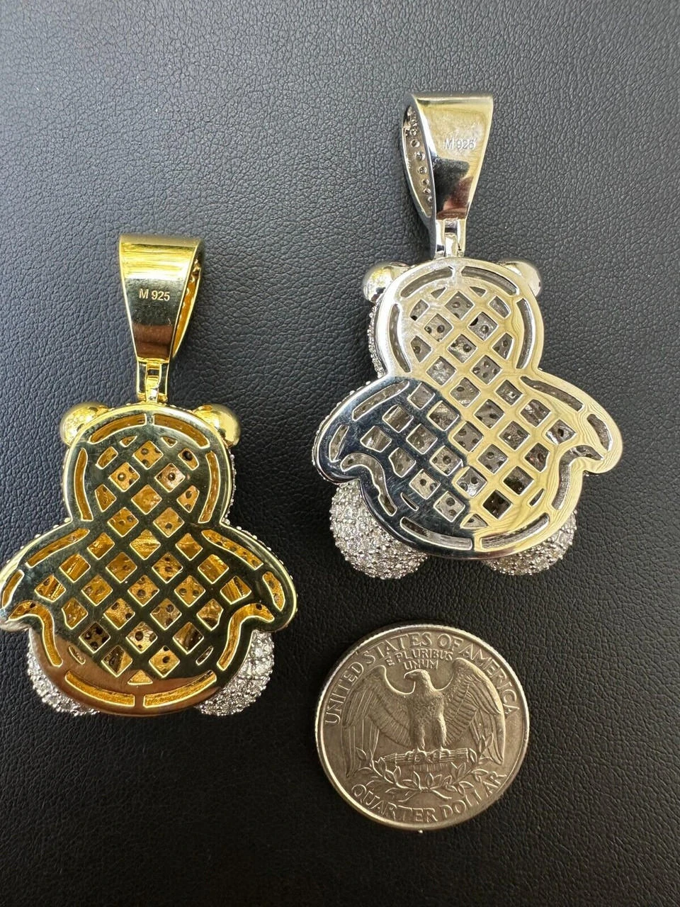 MOISSANITE Real 925 Silver / Gold Iced 3D Teddy Bear Pendant Hip Hop Necklace 11 MOISSANITE Real 925 Silver / Gold Iced 3D Teddy Bear Pendant Hip Hop Necklace - Image 9