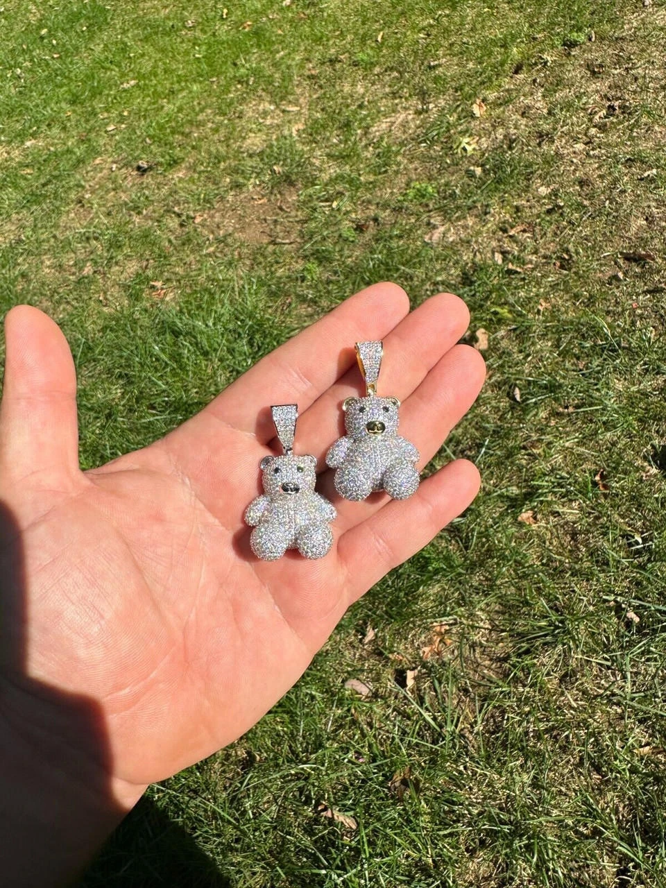 MOISSANITE Real 925 Silver / Gold Iced 3D Teddy Bear Pendant Hip Hop Necklace 14 MOISSANITE Real 925 Silver / Gold Iced 3D Teddy Bear Pendant Hip Hop Necklace - Image 12