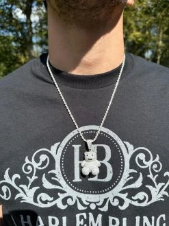 MOISSANITE Real 925 Silver / Gold Iced 3D Teddy Bear Pendant Hip Hop Necklace 41 MOISSANITE Real 925 Silver / Gold Iced 3D Teddy Bear Pendant Hip Hop Necklace -Harlem Bling Shop harlembling moissanite real 925 silver gold iced 3d teddy bear pendant hip hop necklace 94944.1696386033