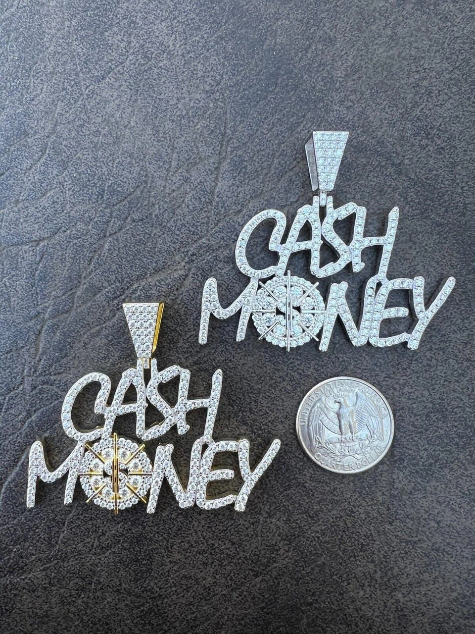 MOISSANITE Real 925 Silver / Gold Iced Cash Money Vault Hip Hop Pendant Necklace 9 MOISSANITE Real 925 Silver / Gold Iced Cash Money Vault Hip Hop Pendant Necklace - Image 7