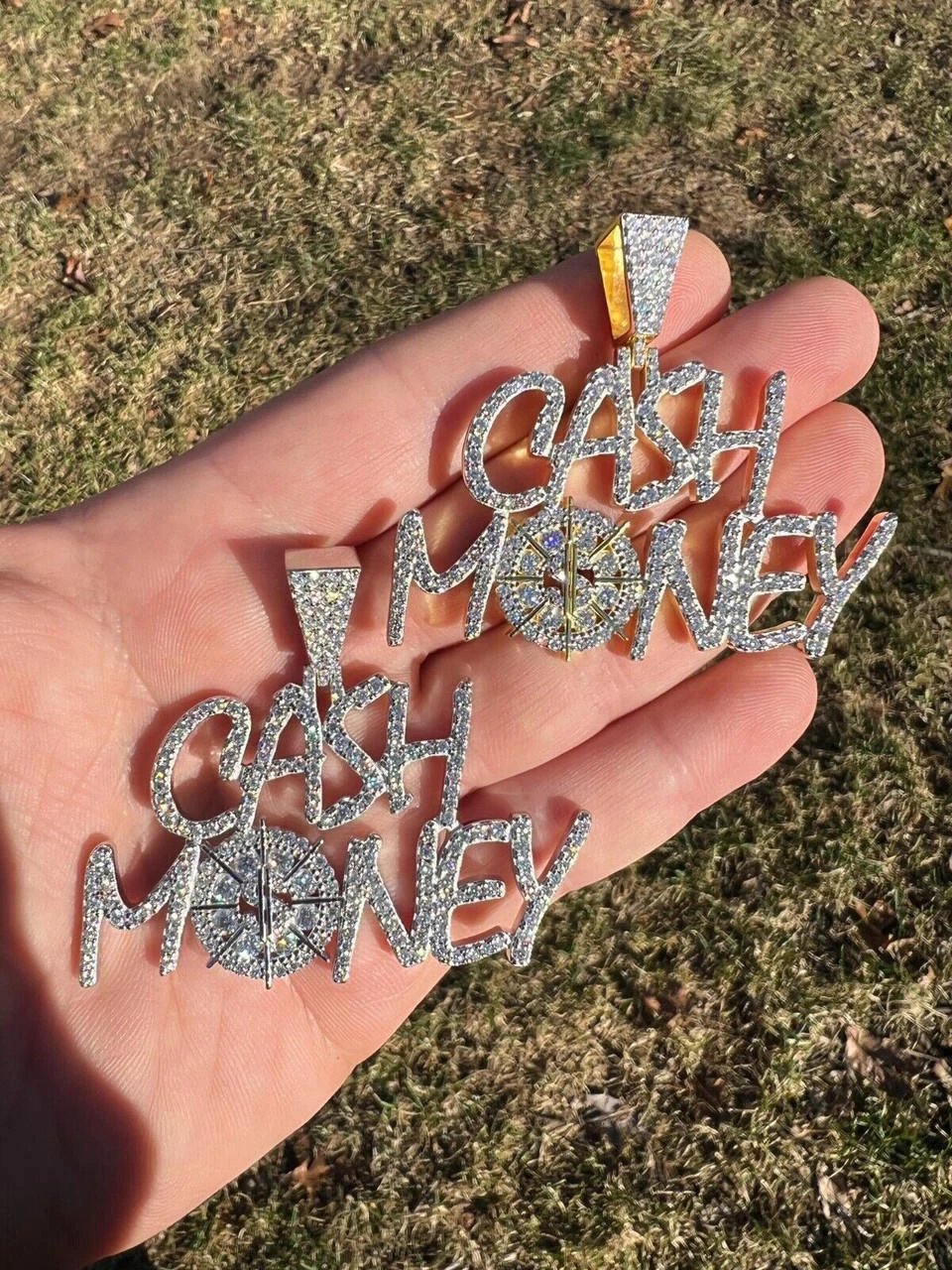 MOISSANITE Real 925 Silver / Gold Iced Cash Money Vault Hip Hop Pendant Necklace 14 MOISSANITE Real 925 Silver / Gold Iced Cash Money Vault Hip Hop Pendant Necklace - Image 12