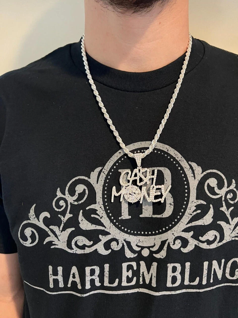 MOISSANITE Real 925 Silver / Gold Iced Cash Money Vault Hip Hop Pendant Necklace 5 MOISSANITE Real 925 Silver / Gold Iced Cash Money Vault Hip Hop Pendant Necklace - Image 3