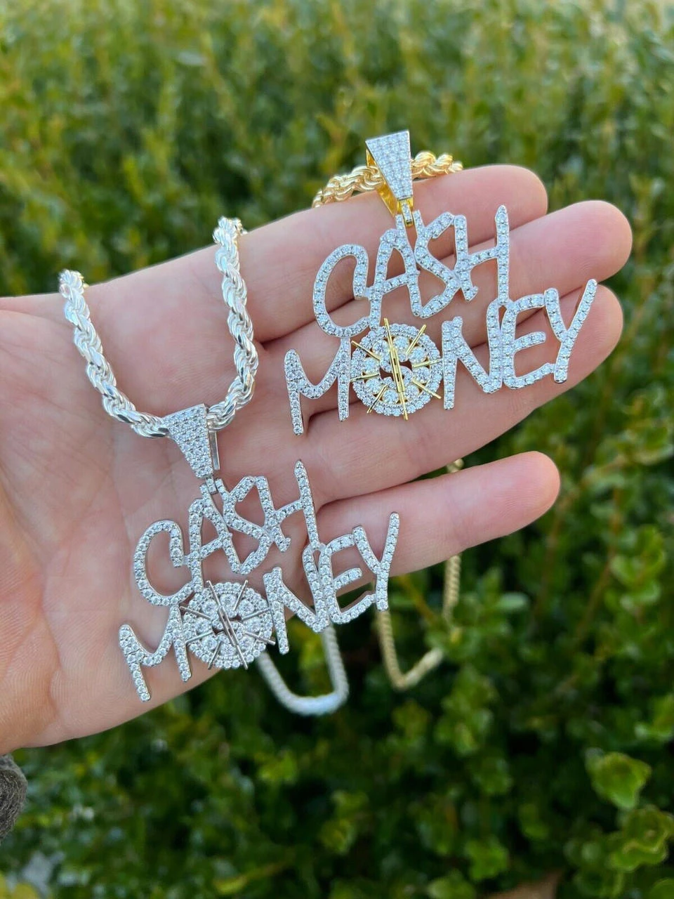 MOISSANITE Real 925 Silver / Gold Iced Cash Money Vault Hip Hop Pendant Necklace 17 MOISSANITE Real 925 Silver / Gold Iced Cash Money Vault Hip Hop Pendant Necklace - Image 15