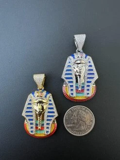 MOISSANITE Real 925 Silver Gold Iced Kig Tut Egyptian Pharoah Necklace W. Enamel 31 MOISSANITE Real 925 Silver Gold Iced Kig Tut Egyptian Pharoah Necklace W. Enamel -Harlem Bling Shop harlembling moissanite real 925 silver gold iced kig tut egyptian pharoah necklace w enamel 39208.1700020679