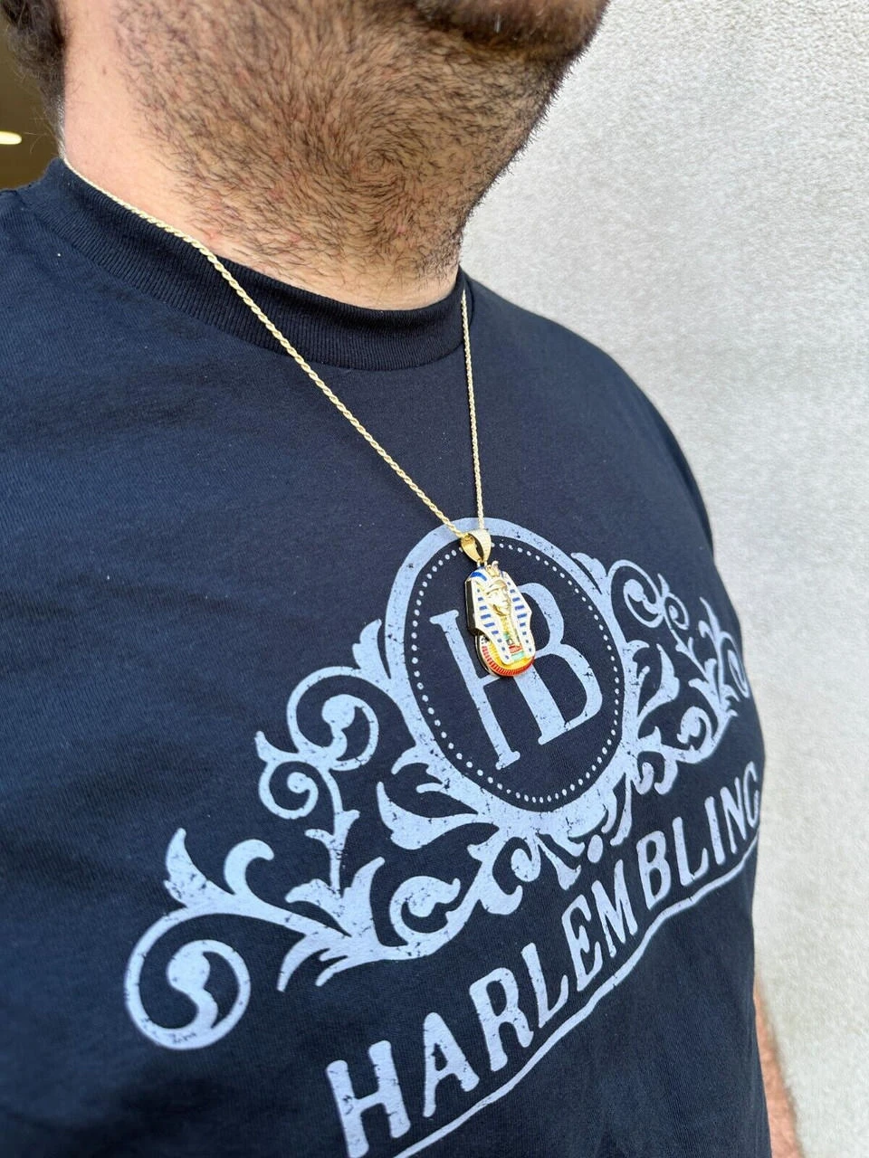 MOISSANITE Real 925 Silver Gold Iced Kig Tut Egyptian Pharoah Necklace W. Enamel 15 MOISSANITE Real 925 Silver Gold Iced Kig Tut Egyptian Pharoah Necklace W. Enamel - Image 13