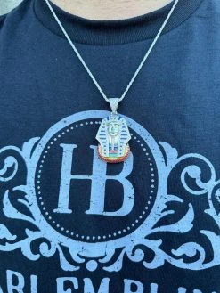 MOISSANITE Real 925 Silver Gold Iced Kig Tut Egyptian Pharoah Necklace W. Enamel 32 MOISSANITE Real 925 Silver Gold Iced Kig Tut Egyptian Pharoah Necklace W. Enamel -Harlem Bling Shop harlembling moissanite real 925 silver gold iced kig tut egyptian pharoah necklace w enamel 74090.1700020716