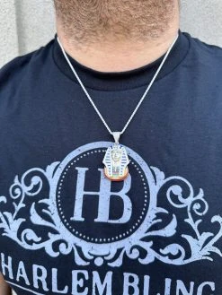 MOISSANITE Real 925 Silver Gold Iced Kig Tut Egyptian Pharoah Necklace W. Enamel 35 MOISSANITE Real 925 Silver Gold Iced Kig Tut Egyptian Pharoah Necklace W. Enamel -Harlem Bling Shop harlembling moissanite real 925 silver gold iced kig tut egyptian pharoah necklace w enamel 85878.1700020765