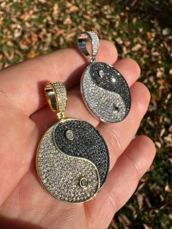 MOISSANITE Real 925 Silver / Gold Iced Ying Yang Chinese Symbol Pendant Necklace 39 MOISSANITE Real 925 Silver / Gold Iced Ying Yang Chinese Symbol Pendant Necklace -Harlem Bling Shop harlembling moissanite real 925 silver gold iced ying yang chinese symbol pendant necklace 56218.1698982803