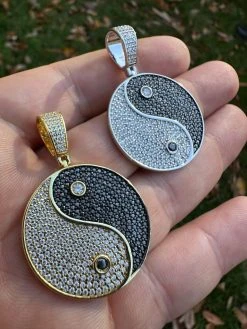 MOISSANITE Real 925 Silver / Gold Iced Ying Yang Chinese Symbol Pendant Necklace 36 MOISSANITE Real 925 Silver / Gold Iced Ying Yang Chinese Symbol Pendant Necklace -Harlem Bling Shop harlembling moissanite real 925 silver gold iced ying yang chinese symbol pendant necklace 56955.1698982800