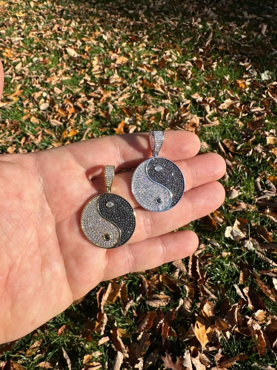 MOISSANITE Real 925 Silver / Gold Iced Ying Yang Chinese Symbol Pendant Necklace 15 MOISSANITE Real 925 Silver / Gold Iced Ying Yang Chinese Symbol Pendant Necklace - Image 13