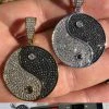 MOISSANITE Real 925 Silver / Gold Iced Ying Yang Chinese Symbol Pendant Necklace 1 MOISSANITE Real 925 Silver / Gold Iced Ying Yang Chinese Symbol Pendant Necklace -Harlem Bling Shop harlembling moissanite real 925 silver gold iced ying yang chinese symbol pendant necklace 84843.1698982864