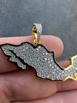 MOISSANITE Real 925 Silver / Gold Mexico Map Shape Flag Necklace Pendant Iced 36 MOISSANITE Real 925 Silver / Gold Mexico Map Shape Flag Necklace Pendant Iced -Harlem Bling Shop harlembling moissanite real 925 silver gold mexico map shape flag necklace pendant iced 06781.1680810928