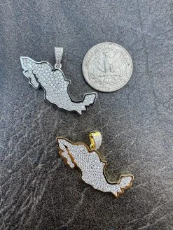 MOISSANITE Real 925 Silver / Gold Mexico Map Shape Flag Necklace Pendant Iced 34 MOISSANITE Real 925 Silver / Gold Mexico Map Shape Flag Necklace Pendant Iced -Harlem Bling Shop harlembling moissanite real 925 silver gold mexico map shape flag necklace pendant iced 36885.1680810890