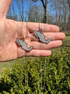 MOISSANITE Real 925 Silver / Gold Mexico Map Shape Flag Necklace Pendant Iced 37 MOISSANITE Real 925 Silver / Gold Mexico Map Shape Flag Necklace Pendant Iced -Harlem Bling Shop harlembling moissanite real 925 silver gold mexico map shape flag necklace pendant iced 44759.1680810907