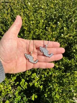 MOISSANITE Real 925 Silver / Gold Mexico Map Shape Flag Necklace Pendant Iced 39 MOISSANITE Real 925 Silver / Gold Mexico Map Shape Flag Necklace Pendant Iced -Harlem Bling Shop harlembling moissanite real 925 silver gold mexico map shape flag necklace pendant iced 51881.1680810951