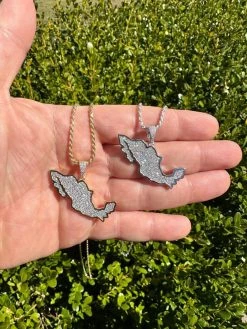 MOISSANITE Real 925 Silver / Gold Mexico Map Shape Flag Necklace Pendant Iced 23 MOISSANITE Real 925 Silver / Gold Mexico Map Shape Flag Necklace Pendant Iced -Harlem Bling Shop harlembling moissanite real 925 silver gold mexico map shape flag necklace pendant iced 52266.1680810929