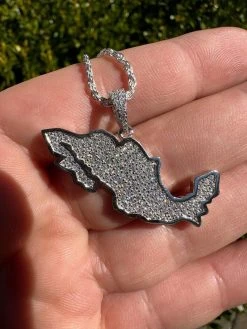 MOISSANITE Real 925 Silver / Gold Mexico Map Shape Flag Necklace Pendant Iced 40 MOISSANITE Real 925 Silver / Gold Mexico Map Shape Flag Necklace Pendant Iced -Harlem Bling Shop harlembling moissanite real 925 silver gold mexico map shape flag necklace pendant iced 81076.1680810943