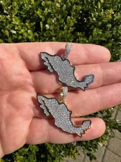 MOISSANITE Real 925 Silver / Gold Mexico Map Shape Flag Necklace Pendant Iced 33 MOISSANITE Real 925 Silver / Gold Mexico Map Shape Flag Necklace Pendant Iced -Harlem Bling Shop harlembling moissanite real 925 silver gold mexico map shape flag necklace pendant iced 92494.1680810914