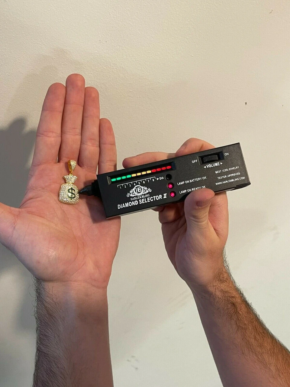 MOISSANITE Real 925 Silver/ Gold Money Bag Dollar Pendant Iced Pass Diamond Test 18 MOISSANITE Real 925 Silver/ Gold Money Bag Dollar Pendant Iced Pass Diamond Test - Image 16