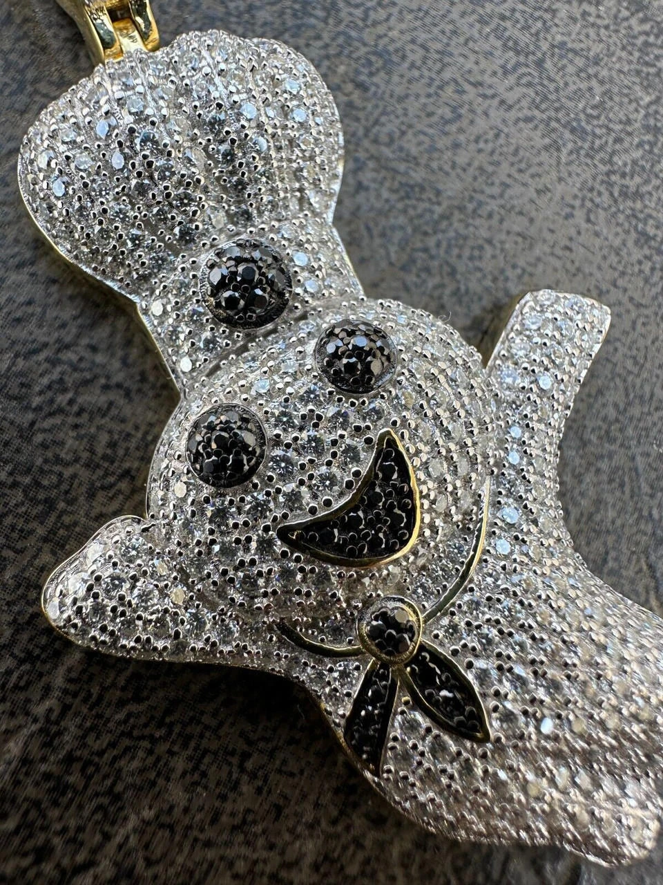 MOISSANITE Real 925 Silver / Gold Pillsbury Doughboy Money Necklace Pendant Iced 11 MOISSANITE Real 925 Silver / Gold Pillsbury Doughboy Money Necklace Pendant Iced - Image 9