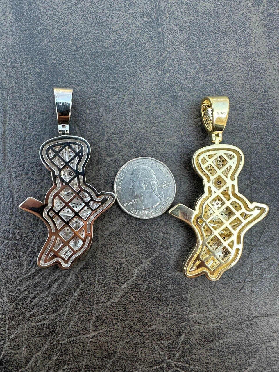 MOISSANITE Real 925 Silver / Gold Pillsbury Doughboy Money Necklace Pendant Iced 14 MOISSANITE Real 925 Silver / Gold Pillsbury Doughboy Money Necklace Pendant Iced - Image 12