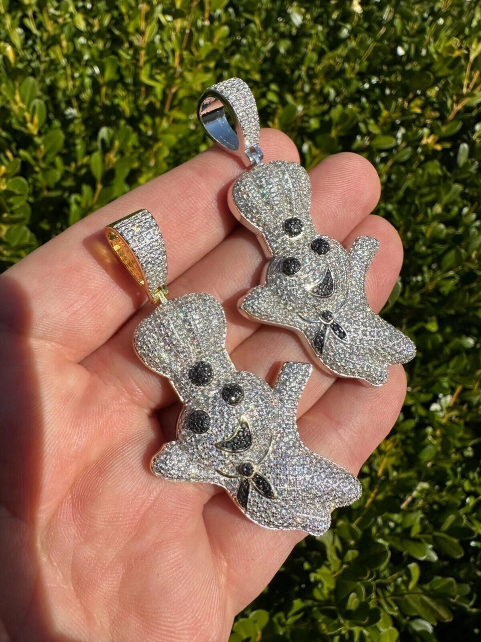 MOISSANITE Real 925 Silver / Gold Pillsbury Doughboy Money Necklace Pendant Iced 17 MOISSANITE Real 925 Silver / Gold Pillsbury Doughboy Money Necklace Pendant Iced - Image 15