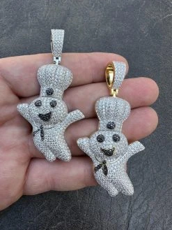 MOISSANITE Real 925 Silver / Gold Pillsbury Doughboy Money Necklace Pendant Iced 31 MOISSANITE Real 925 Silver / Gold Pillsbury Doughboy Money Necklace Pendant Iced -Harlem Bling Shop harlembling moissanite real 925 silver gold pillsbury doughboy money necklace pendant iced 25904.1679512984