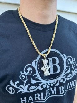 MOISSANITE Real 925 Silver / Gold Pillsbury Doughboy Money Necklace Pendant Iced 38 MOISSANITE Real 925 Silver / Gold Pillsbury Doughboy Money Necklace Pendant Iced -Harlem Bling Shop harlembling moissanite real 925 silver gold pillsbury doughboy money necklace pendant iced 28944.1679512910