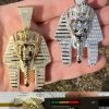 MOISSANITE Real 925 Silver Gold Plated Iced King Tut Egyptian Pharaoh Necklace 1 MOISSANITE Real 925 Silver Gold Plated Iced King Tut Egyptian Pharaoh Necklace -Harlem Bling Shop harlembling moissanite real 925 silver gold plated iced king tut egyptian pharaoh necklace 59535.1674149575