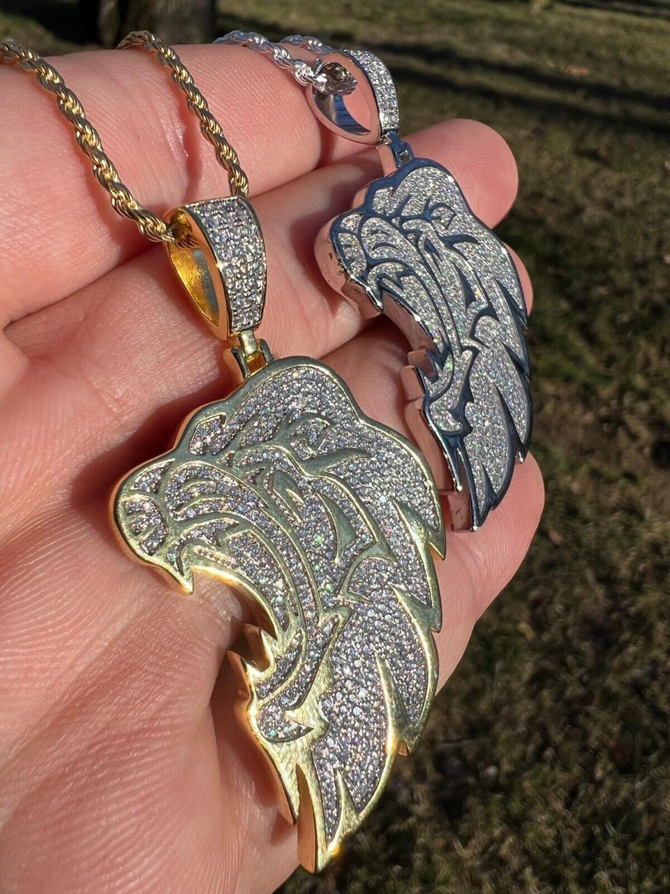 MOISSANITE Real 925 Silver / Gold Plated Iced Lion King Leo Hip Hop Necklace 18 MOISSANITE Real 925 Silver / Gold Plated Iced Lion King Leo Hip Hop Necklace - Image 16