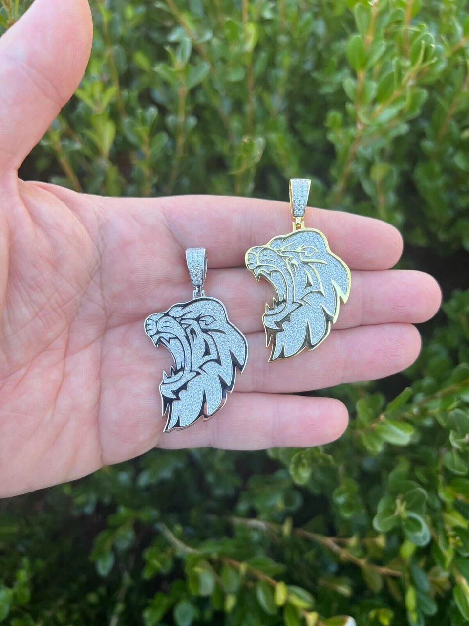 MOISSANITE Real 925 Silver / Gold Plated Iced Lion King Leo Hip Hop Necklace 13 MOISSANITE Real 925 Silver / Gold Plated Iced Lion King Leo Hip Hop Necklace - Image 11