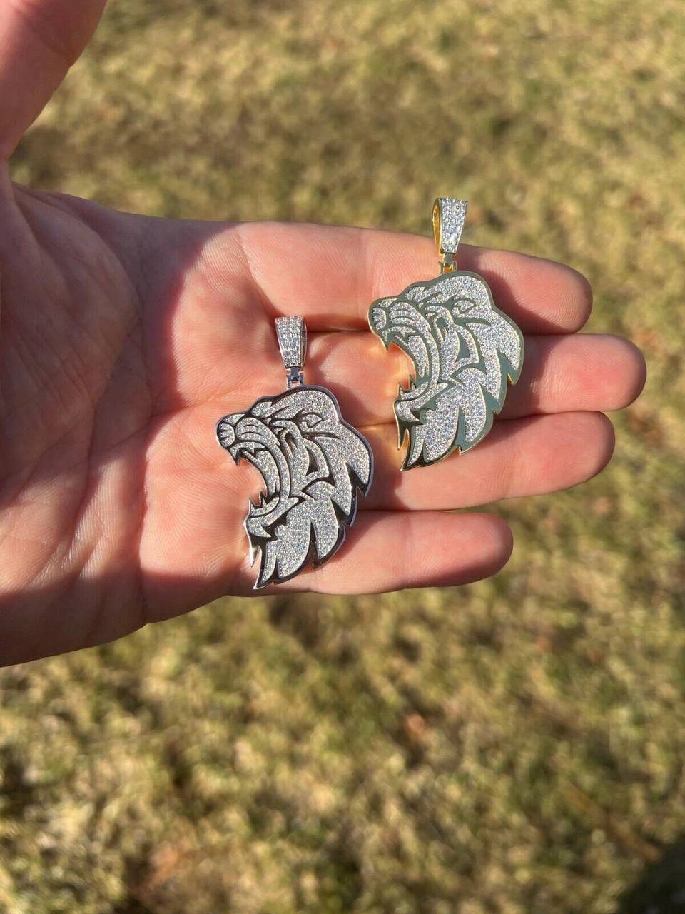 MOISSANITE Real 925 Silver / Gold Plated Iced Lion King Leo Hip Hop Necklace 7 MOISSANITE Real 925 Silver / Gold Plated Iced Lion King Leo Hip Hop Necklace - Image 5