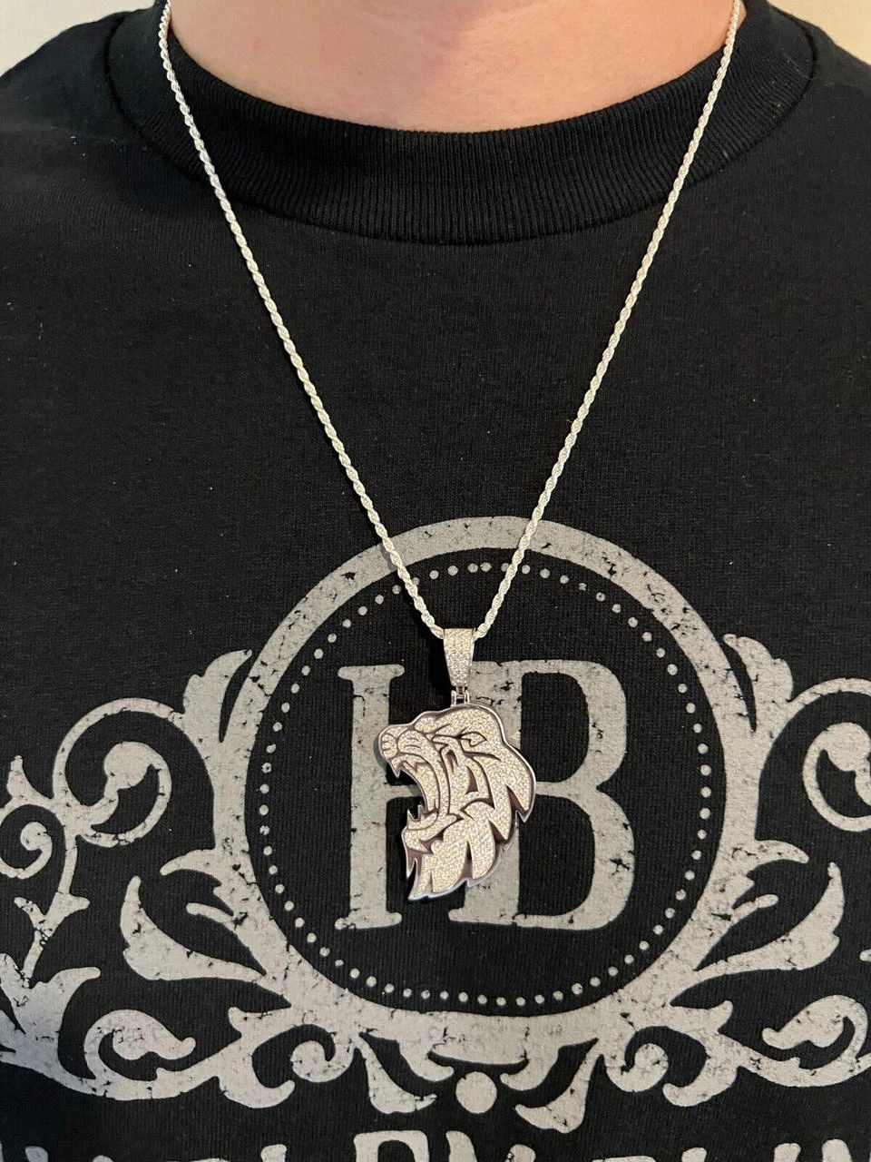 MOISSANITE Real 925 Silver / Gold Plated Iced Lion King Leo Hip Hop Necklace 8 MOISSANITE Real 925 Silver / Gold Plated Iced Lion King Leo Hip Hop Necklace - Image 6