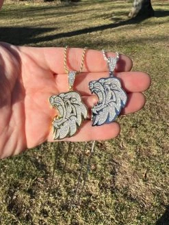 MOISSANITE Real 925 Silver / Gold Plated Iced Lion King Leo Hip Hop Necklace 29 MOISSANITE Real 925 Silver / Gold Plated Iced Lion King Leo Hip Hop Necklace -Harlem Bling Shop harlembling moissanite real 925 silver gold plated iced lion king leo hip hop necklace 91695.1674149517