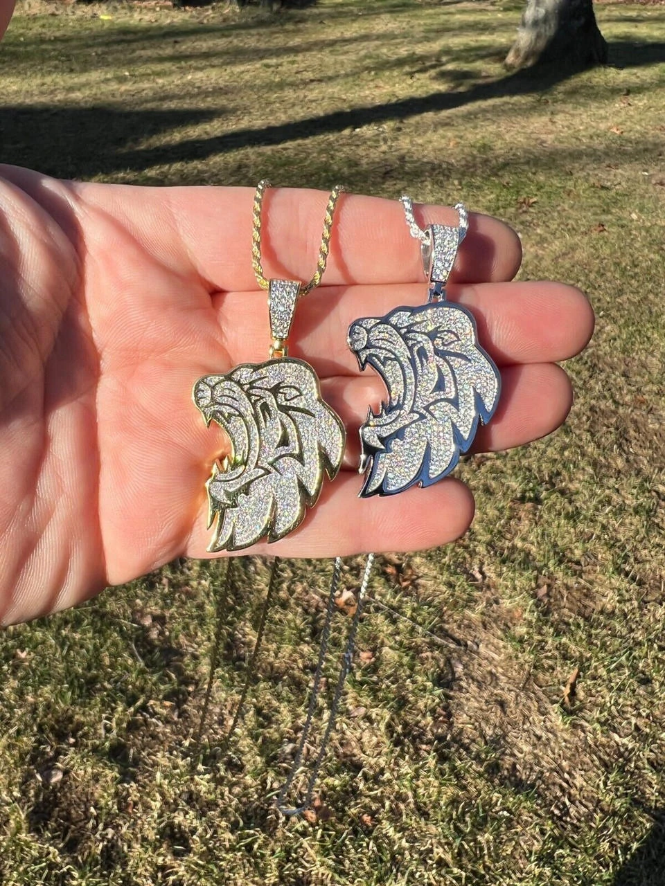 MOISSANITE Real 925 Silver / Gold Plated Iced Lion King Leo Hip Hop Necklace 14 MOISSANITE Real 925 Silver / Gold Plated Iced Lion King Leo Hip Hop Necklace - Image 12