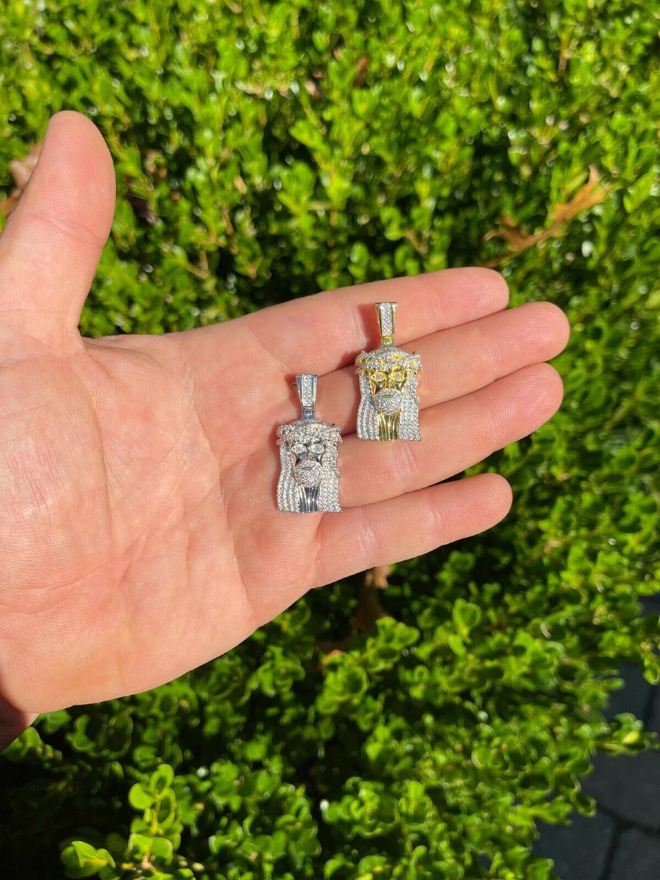 MOISSANITE Real 925 Silver Gold Small Jesus Piece Pendant Iced Pass Diamond Test 12 MOISSANITE Real 925 Silver Gold Small Jesus Piece Pendant Iced Pass Diamond Test - Image 10