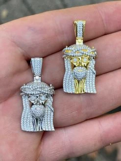 MOISSANITE Real 925 Silver Gold Small Jesus Piece Pendant Iced Pass Diamond Test 15 MOISSANITE Real 925 Silver Gold Small Jesus Piece Pendant Iced Pass Diamond Test -Harlem Bling Shop harlembling moissanite real 925 silver gold small jesus piece pendant iced pass diamond test 64884.1664398590