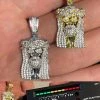 MOISSANITE Real 925 Silver Gold Small Jesus Piece Pendant Iced Pass Diamond Test 1 MOISSANITE Real 925 Silver Gold Small Jesus Piece Pendant Iced Pass Diamond Test -Harlem Bling Shop harlembling moissanite real 925 silver gold small jesus piece pendant iced pass diamond test 82286.1664372698
