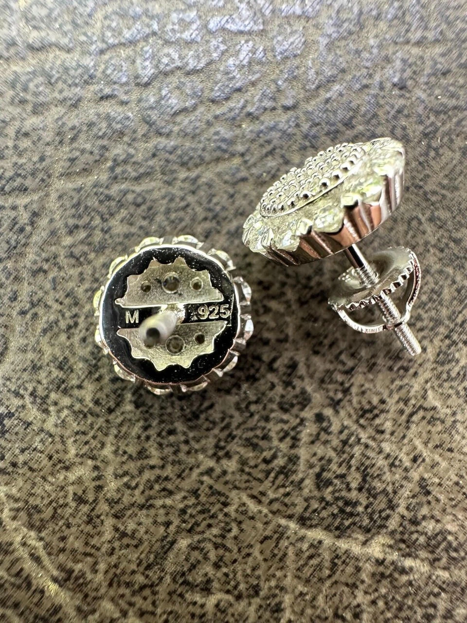 MOISSANITE Real 925 Silver Iced Cluster Round Hip Hop Out Big Mens 10mm Earrings 22 MOISSANITE Real 925 Silver Iced Cluster Round Hip Hop Out Big Mens 10mm Earrings - Image 20