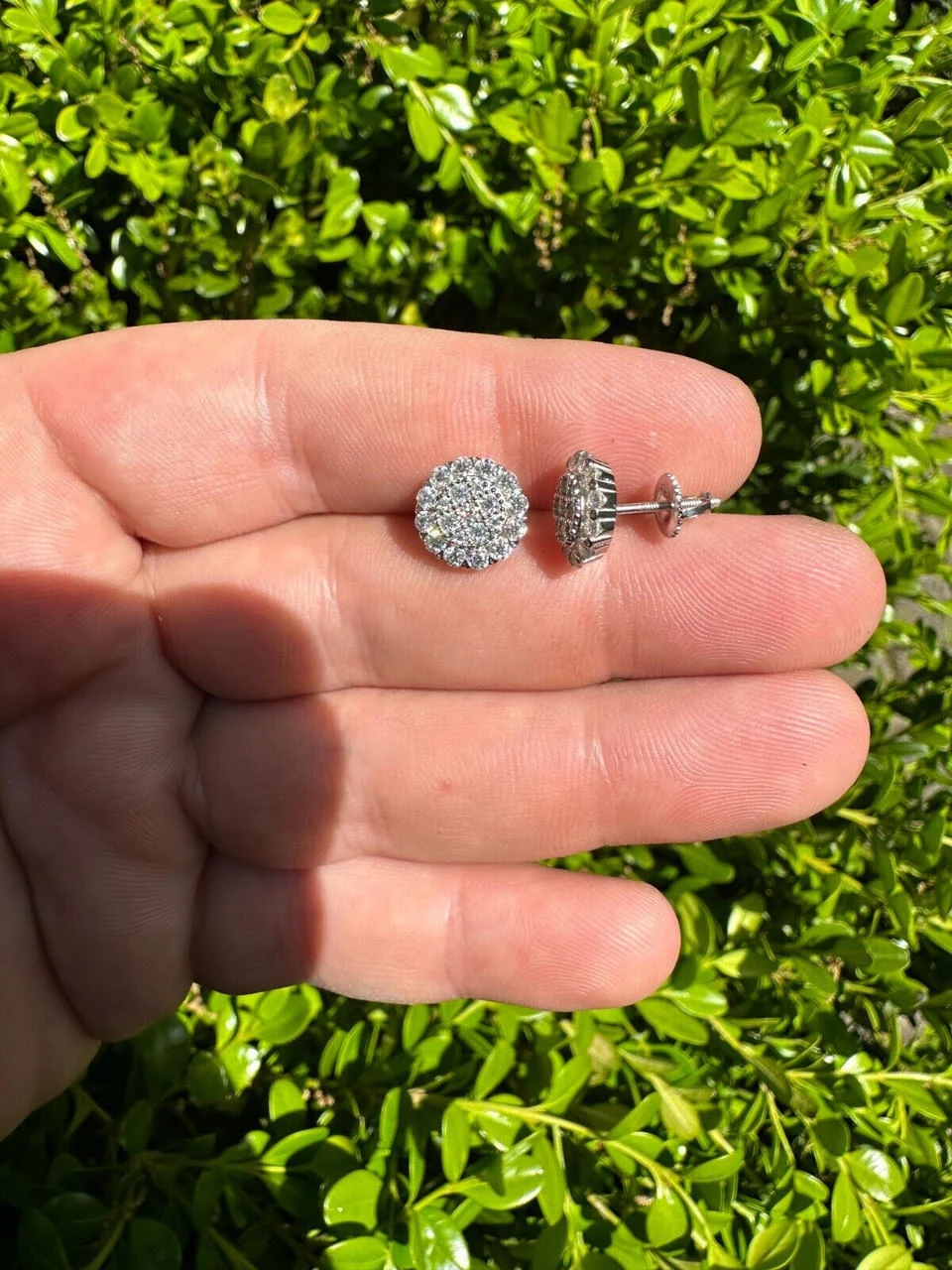 MOISSANITE Real 925 Silver Iced Cluster Round Hip Hop Out Big Mens 10mm Earrings 19 MOISSANITE Real 925 Silver Iced Cluster Round Hip Hop Out Big Mens 10mm Earrings - Image 17