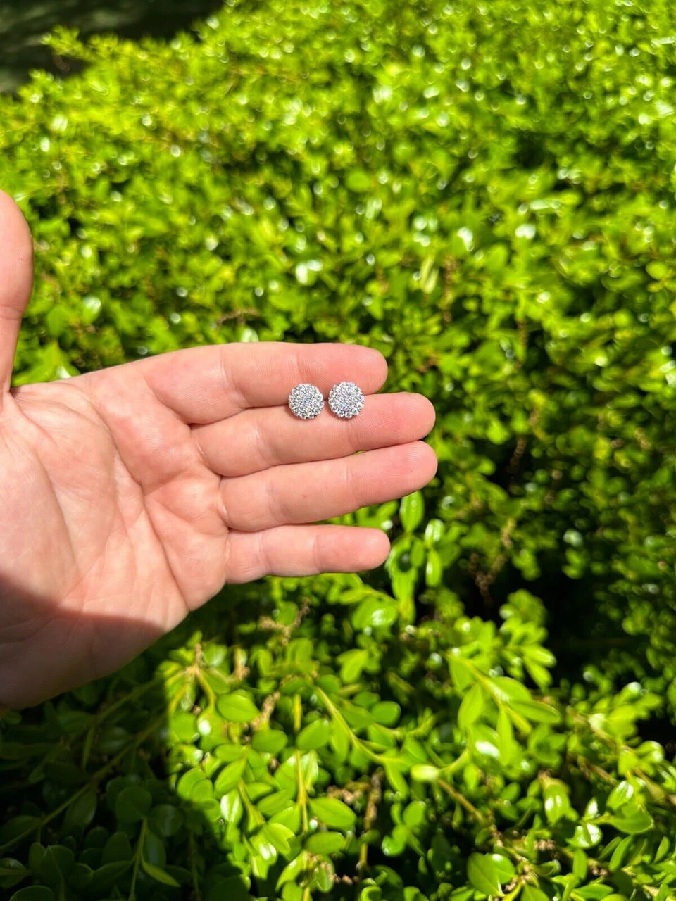 MOISSANITE Real 925 Silver Iced Cluster Round Hip Hop Out Big Mens 10mm Earrings 15 MOISSANITE Real 925 Silver Iced Cluster Round Hip Hop Out Big Mens 10mm Earrings - Image 13