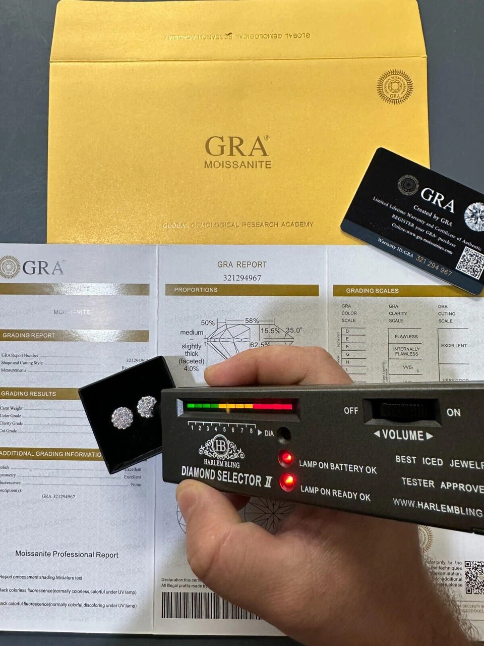 MOISSANITE Real 925 Silver Iced Cluster Round Hip Hop Out Big Mens 10mm Earrings 6 MOISSANITE Real 925 Silver Iced Cluster Round Hip Hop Out Big Mens 10mm Earrings - Image 4