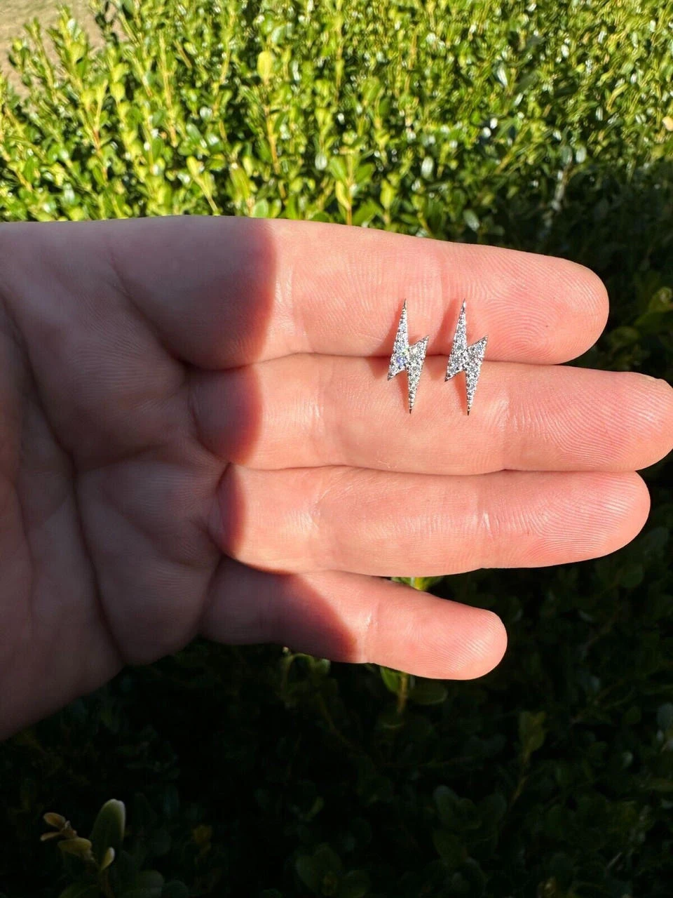 Moissanite Real 925 Silver Iced Hip Hop Lightning Bolt Earrings Passes Tester 9 Moissanite Real 925 Silver Iced Hip Hop Lightning Bolt Earrings Passes Tester - Image 7