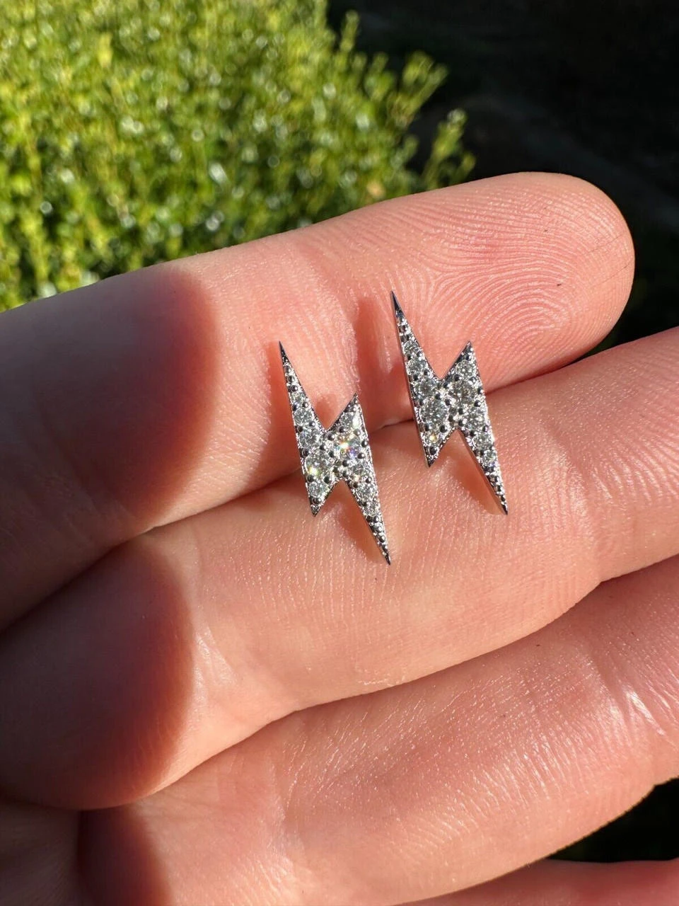 Moissanite Real 925 Silver Iced Hip Hop Lightning Bolt Earrings Passes Tester 5 Moissanite Real 925 Silver Iced Hip Hop Lightning Bolt Earrings Passes Tester - Image 3